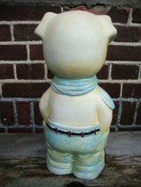 Grote spaarpot - vintage - biggetje / varken / stripfiguur - VERKOCHT