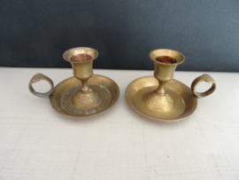 Vintage kandelaren - blaker - koper en messing - Set van 2 - VERKOCHT
