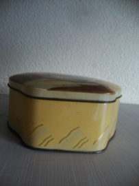 Oud Engels blik trommel bloemen - Container- made in England - VERKOCHT
