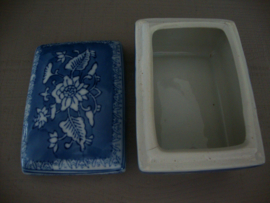 Chinees opbergdoosje - Blauw/wit - VERKOCHT
