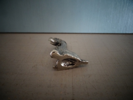 Zilveren miniatuur hondje - Schnauzer