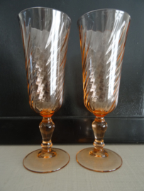 Vintage glazen - zalm -  Luminarc France - VERKOCHT