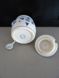 Delfts blauw potje - mosterdpot - Blauw/wit - VERKOCHT