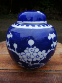 Gemberpotje prunus - blauw wit - VERKOCHT