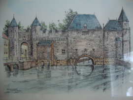 Litho Koppelpoort Amersfoort - Jos van Dijk - VERKOCHT