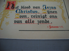 Ansichtkaart - tekst 1 Johannes 1:7 - religie - kalligrafie - VERKOCHT