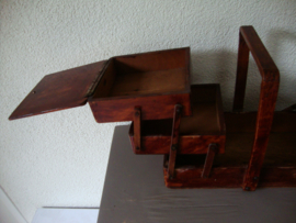 Oud houten naaikistje - VERKOCHT