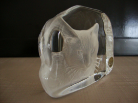 Kristal glas beeldje poes kat - VERKOCHT
