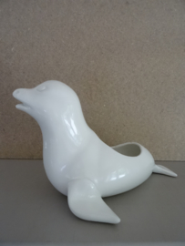 Grote vintage bloempot zeehond - GERESERVEERD