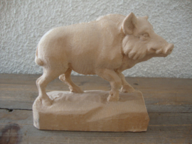 Houten beeldje zwijn - VERKOCHT
