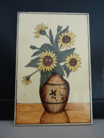 Tegel - wandtegel - zonnebloemen - Mosa Holland - VERKOCHT