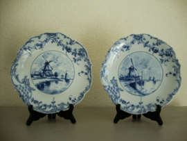 Delfts blauwe borden - molens - VERKOCHT
