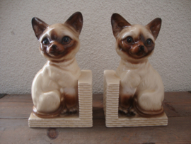 Vintage boekensteunen poes - VERKOCHT