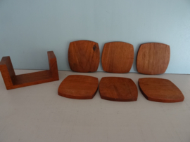 Houten onderzetters - vintage - VERKOCHT