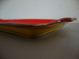 Vintage schaal - cakeschaal - oranje - VERKOCHT