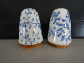 Peper- en zoutstel - blauw/wit - VERKOCHT