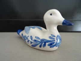 Beeldje eend - Delfts blauw - handpainted -  VERKOCHT