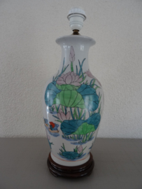 Lampvoet - Chinees - bloemen - vintage - VERKOCHT
