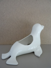 Grote vintage bloempot zeehond - GERESERVEERD