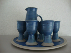 Keramiek aardewerk set - blauw - VERKOCHT