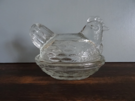Dekselschaaltje kip - glas - VERKOCHT