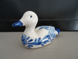 Beeldje eend - Delfts blauw - handpainted -  VERKOCHT
