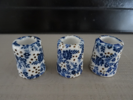 Mini kandelaars - Blauw wit - VERKOCHT