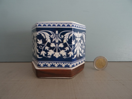 Bloempotje blauw wit - VERKOCHT