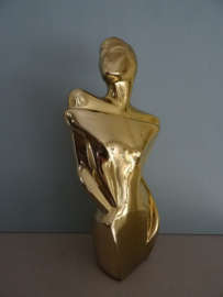Vintage beeld - vrouw -  goudkleurig - VERKOCHT