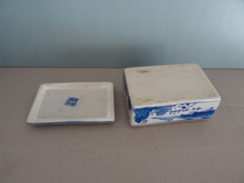 Chinees dekseldoosje - blauw/wit - VERKOCHT