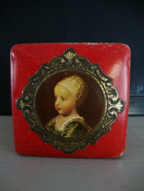 Oud blikje / trommel - afbeelding schilderijen Rembrandt e.a - VERKOCHT