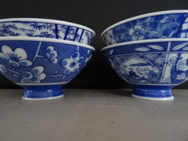 Schaaltjes blauw/wit - Set van 4 - VERKOCHT