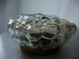 Vintage glazen plafonniére rond - VERKOCHT