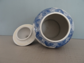Kleine dekselpot Chinees - blauw/wit - vogels - VERKOCHT