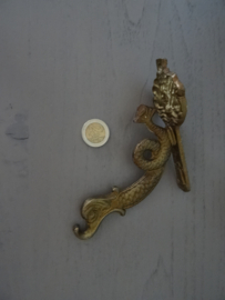 Vintage haak messing vis - ophanghaak - VERKOCHT