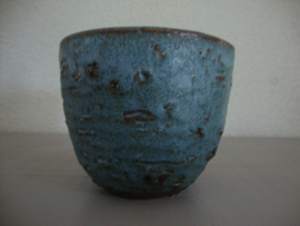 Vintage bloempotje blauw - VERKOCHT