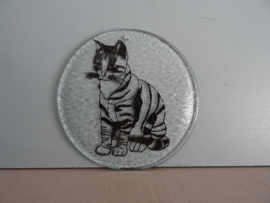 Raamhanger - glas - poes - kat - VERKOCHT
