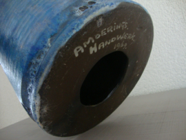Vintage lamp - Keramiek - A. Moerings Gouda - blauw - VERKOCHT
