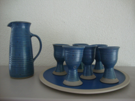 Keramiek aardewerk set - blauw - VERKOCHT