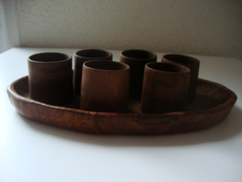 Houten eierdopjes - schaaltje - VERKOCHT