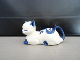 Beeldje - letterbakfiguurtje - poes - kat - Delfts blauw - VERKOCHT