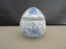 Klein blauw/wit potje - dekselpotje - miniatuur - VERKOCHT