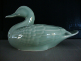 Beeld eend - celadon - lichtgroen - VERKOCHT