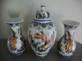 Kaststel Italiaans - vogels en bloemen - VERKOCHT