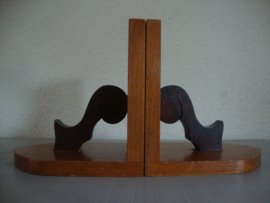 Vintage houten boekensteunen - VERKOCHT