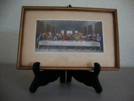 Religie - oud lijstje met prent Laatste avondmaal - VERKOCHT