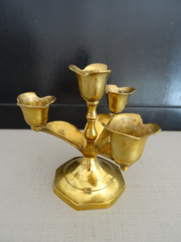 Vintage kandelaar - koper of messing - VERKOCHT