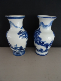 Vaasjes Chinees - blauw /wit (set van 2) - VERKOCHT
