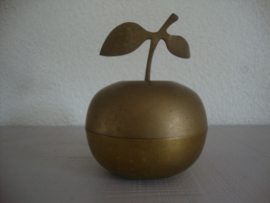 Koperen/messing schaaltje appel - VERKOCHT