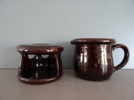 Vintage keramiek - kannetje en theelichthouder - VERKOCHT
